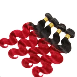Luxury Body Wave Brazilian Hot Red Ombre Virgin Human Hair Weft Extensions