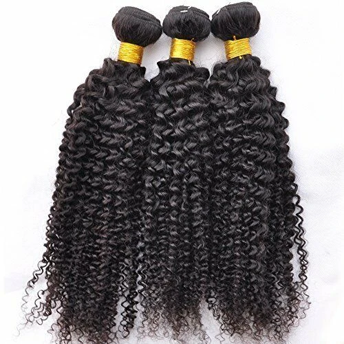Luxury Kinky Deep Curly Brazilian Virgin Human Hair Extensions 7A Weave Weft