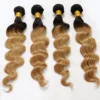 Luxury Dark Roots Brazilian Honey Blonde #27 Loose Wave Virgin Hair Extensions