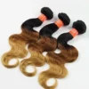 Luxury Brazilian Blonde #1B/4/27 Ombre Body Wave Virgin Human Hair Extensions