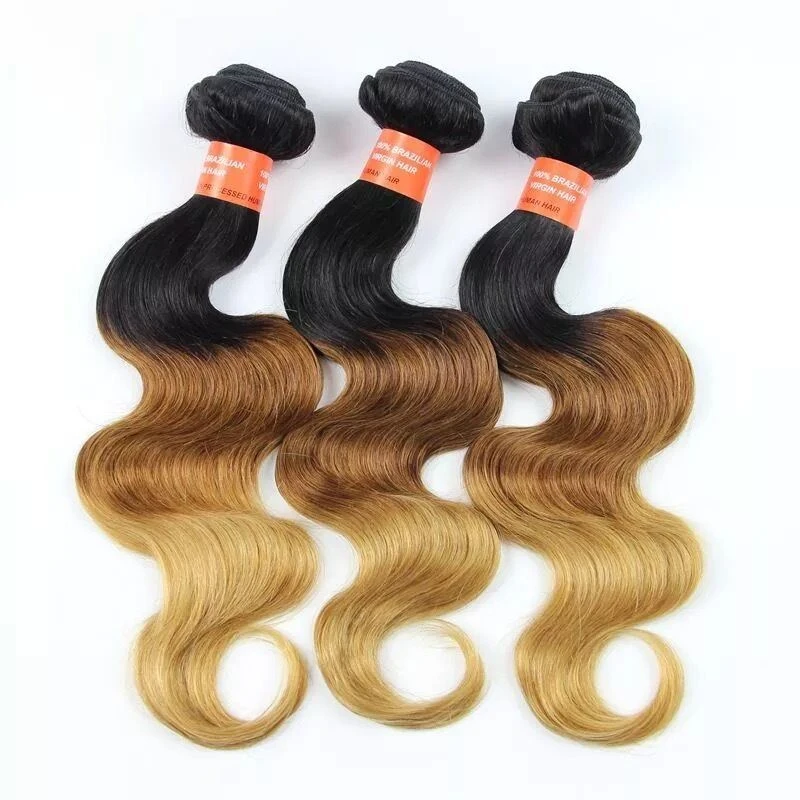 Luxury Brazilian Blonde #1B/4/27 Ombre Body Wave Virgin Human Hair Extensions - Image 2