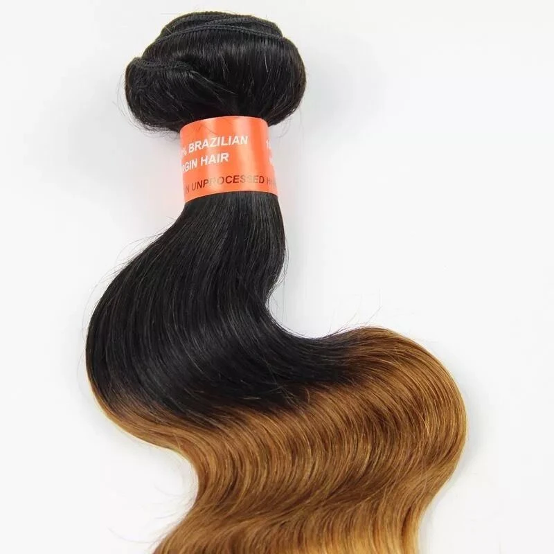 Luxury Brazilian Blonde #1B/4/27 Ombre Body Wave Virgin Human Hair Extensions - Image 4