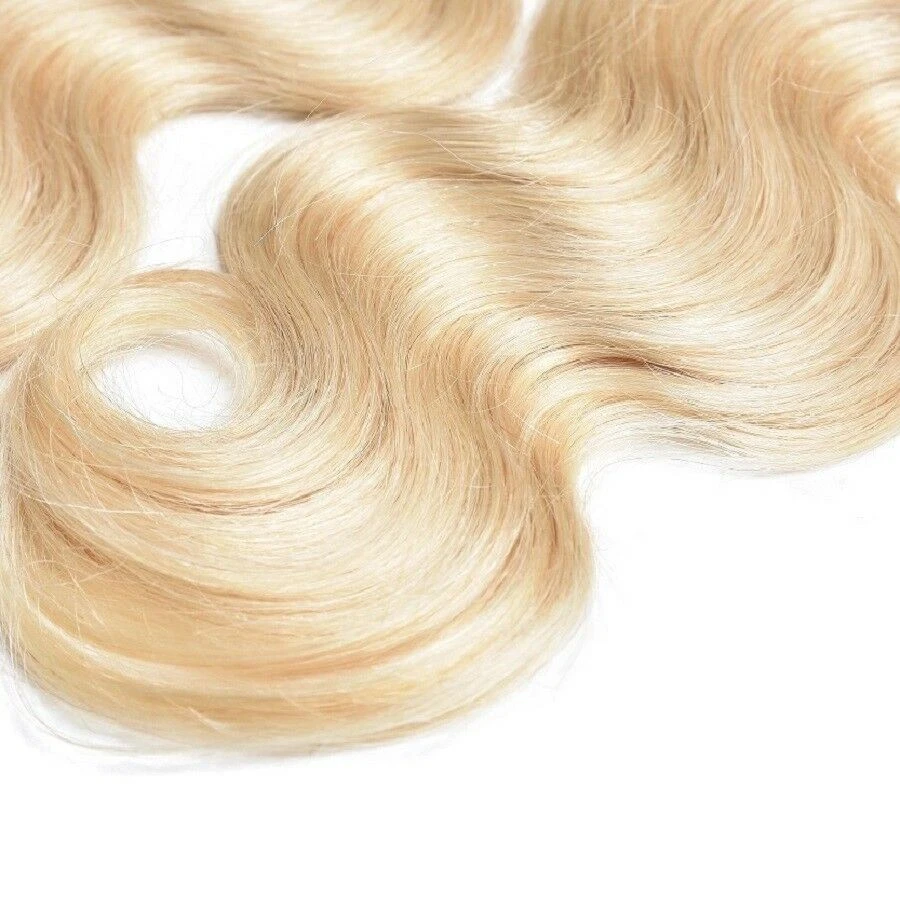 Luxury Russian #613 Bleach Blonde Body Wave Human Hair Extensions 10A Wavy - Image 5