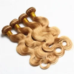 Luxury Brazilian Body Wave Honey Blonde #27 Virgin Human Hair Extensions 7A