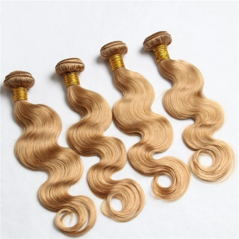 Luxury Brazilian Body Wave Honey Blonde #27 Virgin Human Hair Extensions 7A - Image 4