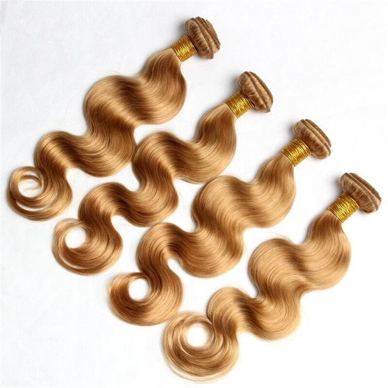 Luxury Brazilian Body Wave Honey Blonde #27 Virgin Human Hair Extensions 7A - Image 5
