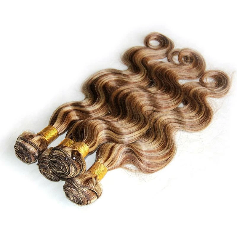 Luxury Body Wave Brazilian Brown Piano #8/613 Highlight Human Hair Extensions - Image 2
