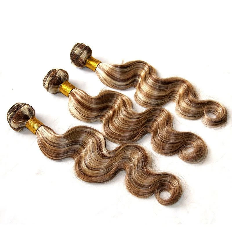 Luxury Body Wave Brazilian Brown Piano #8/613 Highlight Human Hair Extensions - Image 5