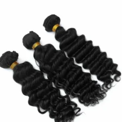 Luxury Deep Wave Peruvian Wavy Virgin Human Hair Extensions 7A Weave Weft