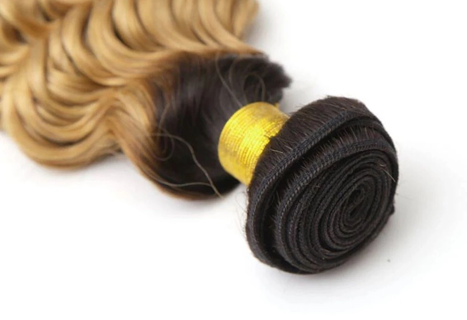 Luxury Dark Roots Brazilian Honey Blonde Deep Wave Virgin Human Hair Extensions - Image 5