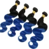 Luxury Body Wave Brazilian Blue Ombre Virgin Human Hair Weft Extensions