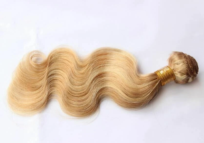 Luxury Body Wave Brazilian Blonde Piano #27/613 Highlight Human Hair Extensions - Image 4