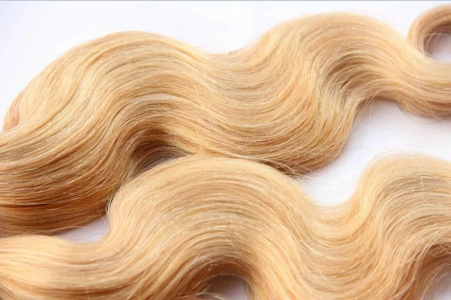 Luxury Body Wave Brazilian Blonde Piano #27/613 Highlight Human Hair Extensions - Image 5
