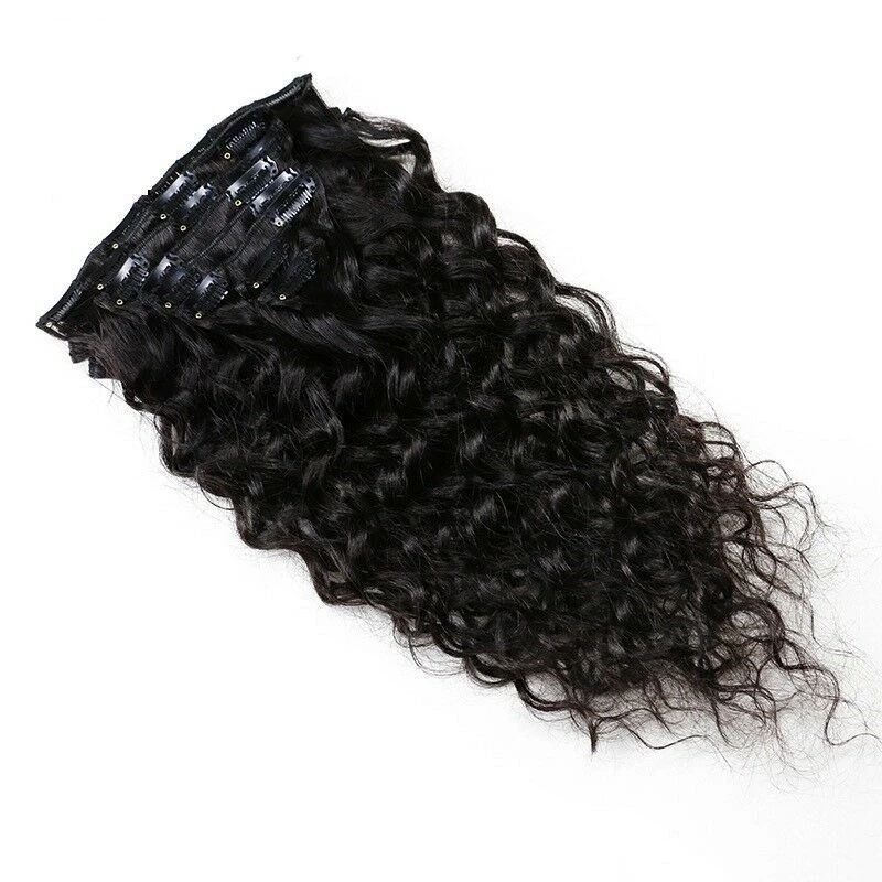 Luxury Brazilian Clip In Natural Water Wave Virgin Human Hair Extensions 120g - Image 2