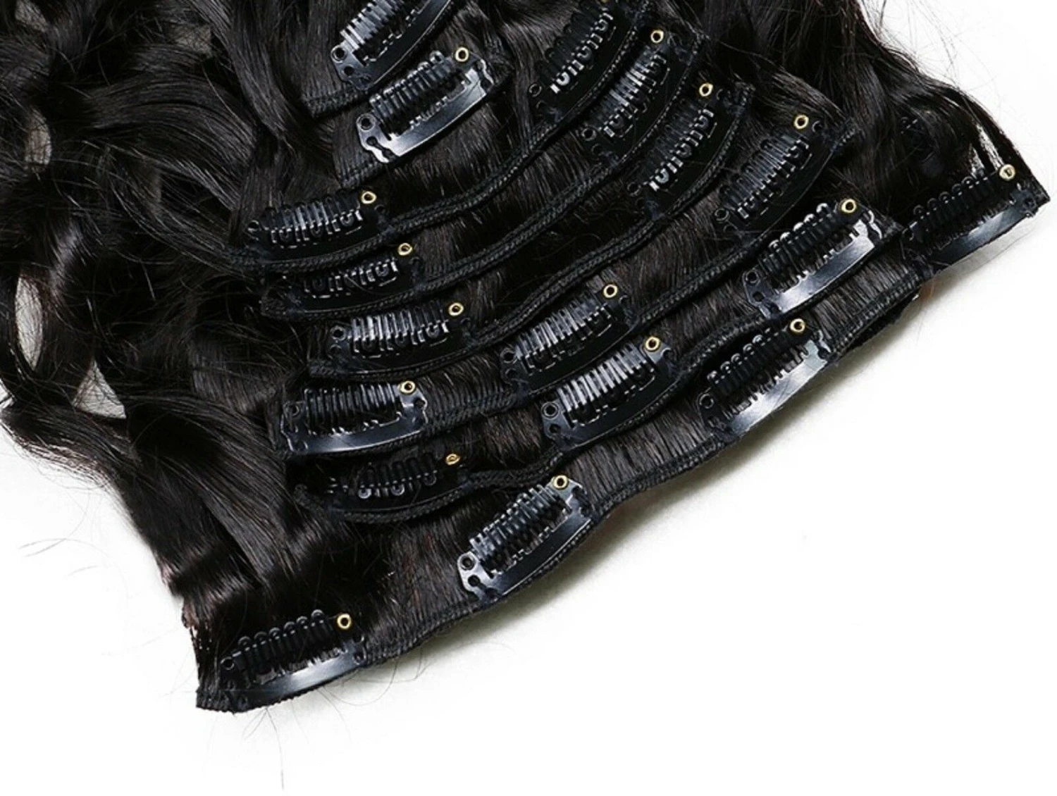 Luxury Brazilian Clip In Natural Water Wave Virgin Human Hair Extensions 120g - Image 4