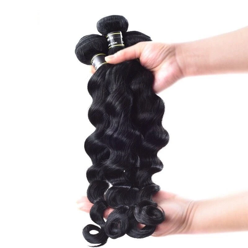 Luxury Jet Black #1 Loose Wave Brazilian Virgin Human Hair Extensions 7A Wavy - Image 5