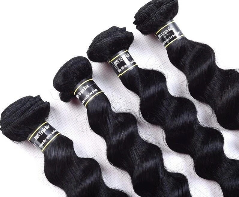 Luxury Jet Black #1 Loose Wave Brazilian Virgin Human Hair Extensions 7A Wavy - Image 6
