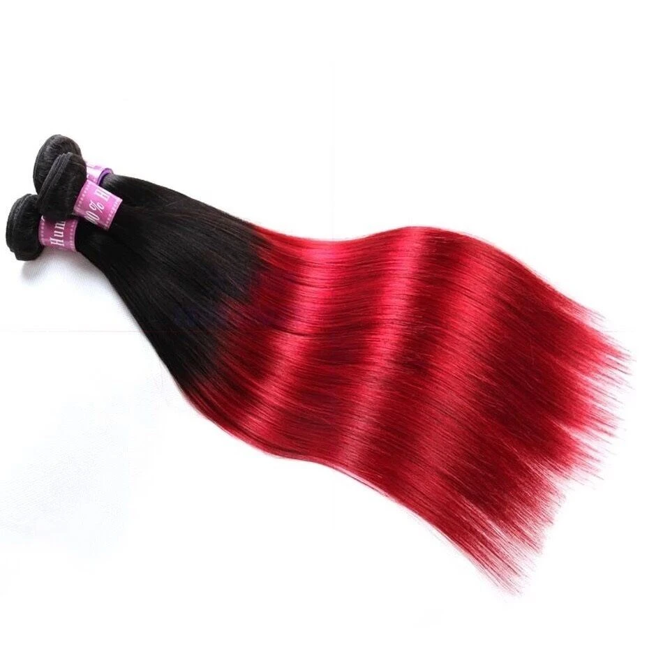 Luxury Peruvian Silky Straight Hot Red Ombre Virgin Human Hair Extensions - Image 3