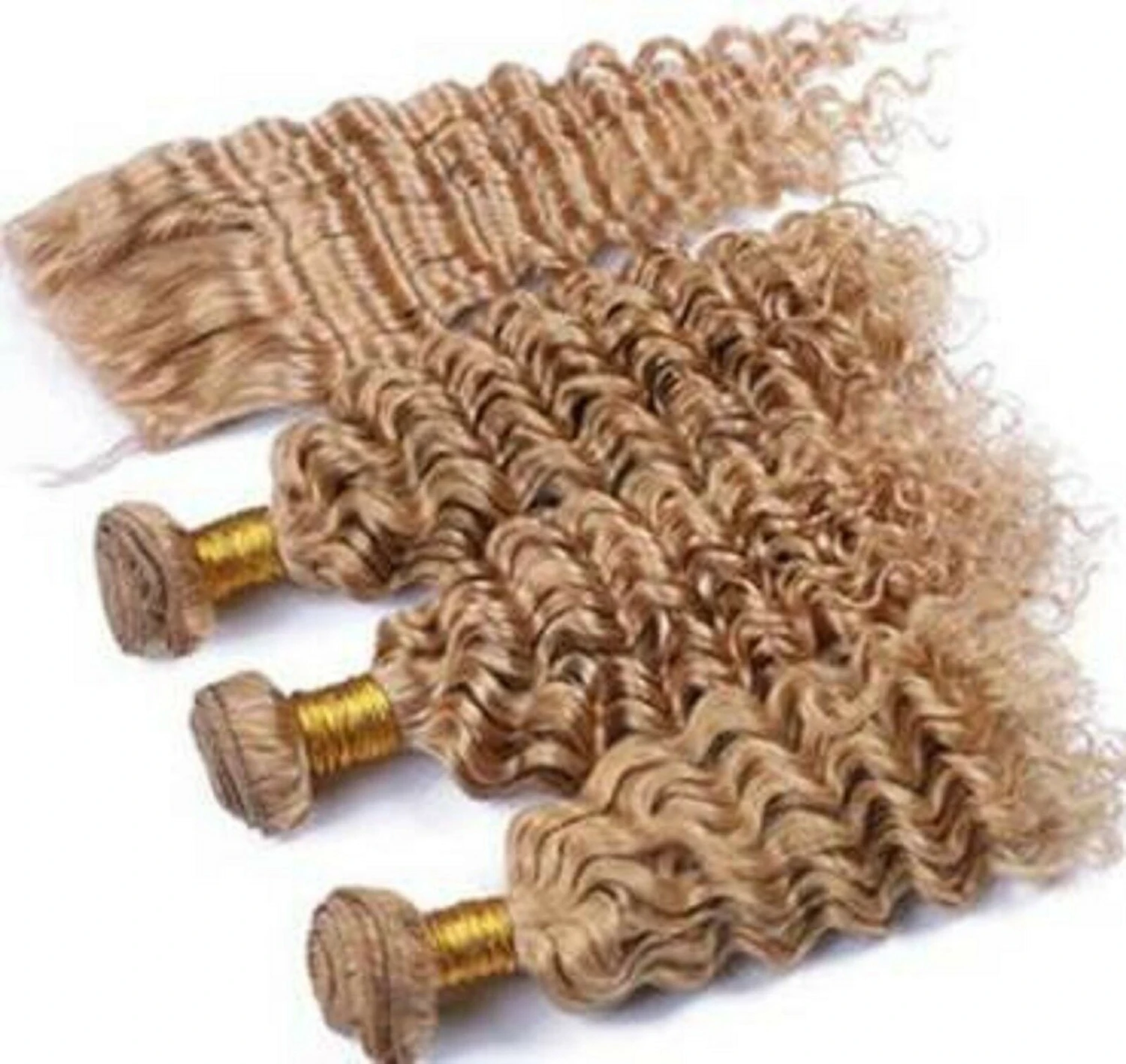 Luxury Brazilian Honey Blonde#27 Deep Wave Human Hair Extensions + 4x4 Closure