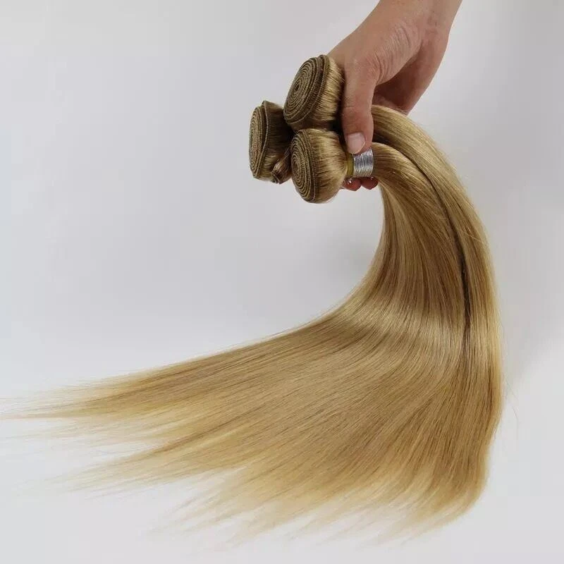 Luxury Peruvian Silky Straight Honey Blonde #27 Virgin Human Hair Extensions - Image 2