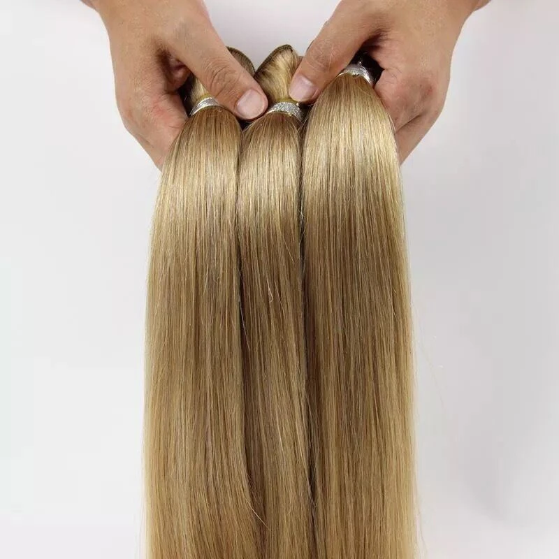 Luxury Peruvian Silky Straight Honey Blonde #27 Virgin Human Hair Extensions - Image 3