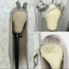 Luxury Remy Light Silver Grey Gray 100% Human Hair Swiss 13x4 Lace Front Glueless Wig Colouful U-Part Or Full Lace Upgrade Available