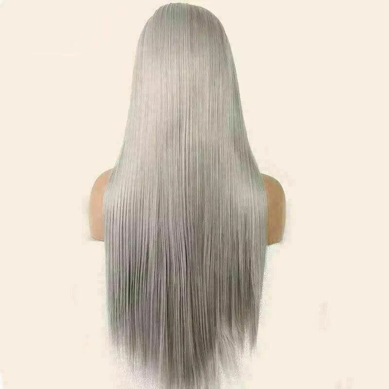 Luxury Remy Light Silver Grey Gray 100% Human Hair Swiss 13x4 Lace Front Glueless Wig Colouful U-Part Or Full Lace Upgrade Available - Image 4