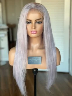 READY TO SHIP Luxury 22” 150% 13x4 Lace Front Light Grey Gray Wig Human Hair Swiss Glueless Sale