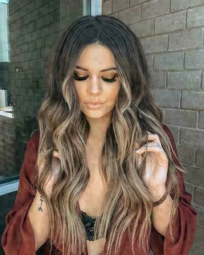 Luxury Dark Brown Light Blonde Balayage Highlight 100% Human Hair Swiss 13x4 Lace Front Wig Wavy U-Part, 360 Or Full Lace Upgrade Available