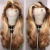 Luxury Ombre Honey Platinum Blonde #27/613 100% Human Hair Swiss 13x4 Lace Front Glueless Wig U-Part, 360 Or Full Lace Upgrade Available