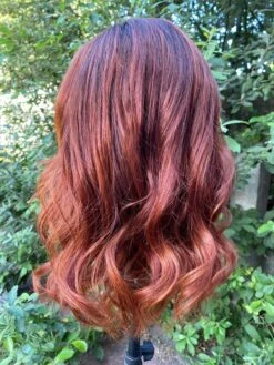 Luxury Auburn Brown Balayage Highlight100% Human Hair Swiss 13x4 Lace Front Glueless Wig U-Part, 360 Or Full Lace Upgrade Available