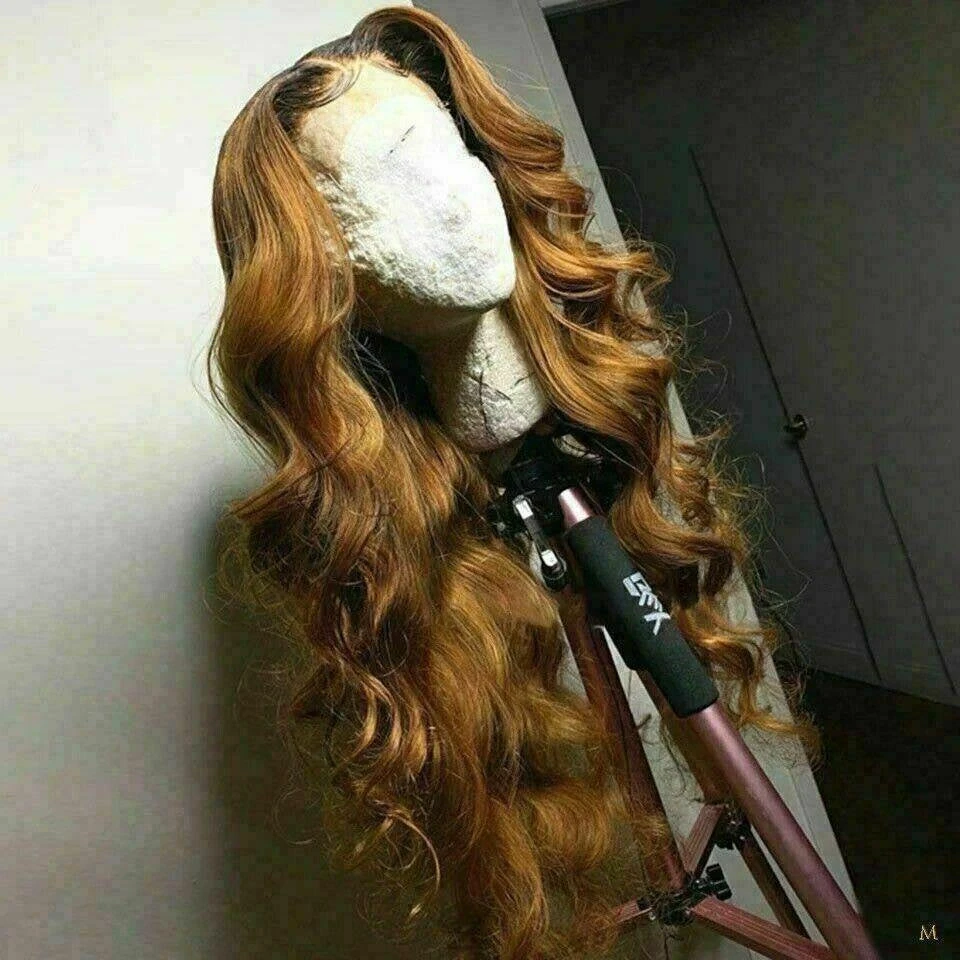 Luxury Auburn Wavy Ombre 100% Human Hair Swiss 13x4 Lace Front Glueless Wig Brown Ash Blonde U-Part, 360 Or Full Lace Upgrade Available - Image 2