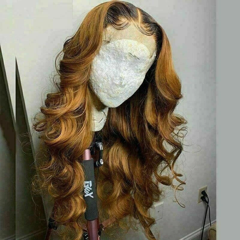 Luxury Auburn Wavy Ombre 100% Human Hair Swiss 13x4 Lace Front Glueless Wig Brown Ash Blonde U-Part, 360 Or Full Lace Upgrade Available - Image 5