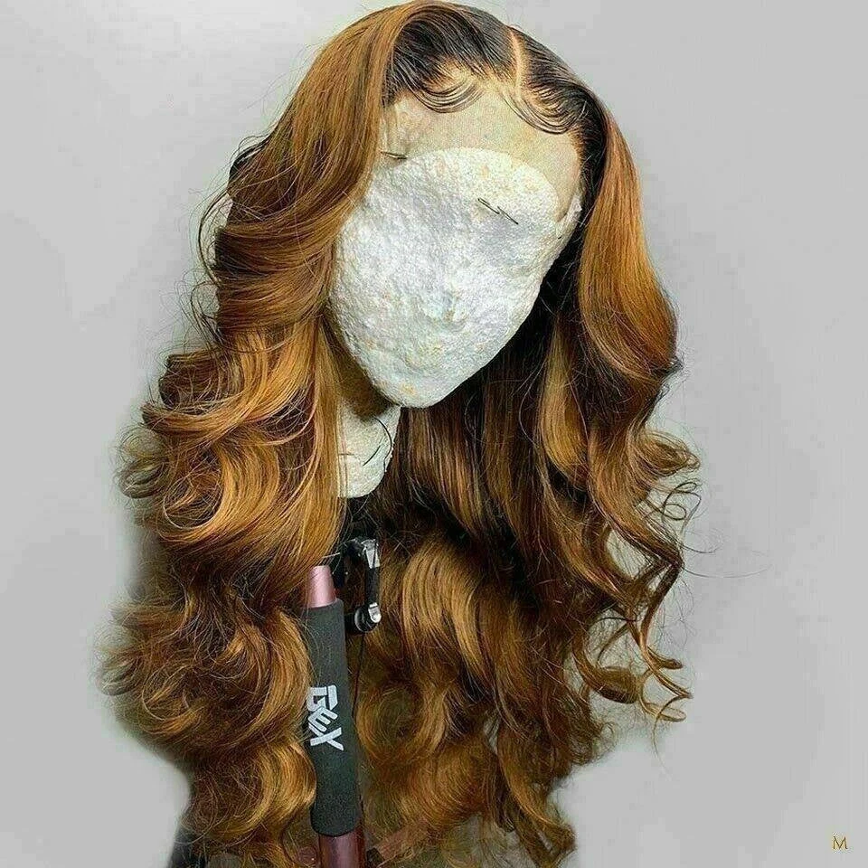 Luxury Auburn Wavy Ombre 100% Human Hair Swiss 13x4 Lace Front Glueless Wig Brown Ash Blonde U-Part, 360 Or Full Lace Upgrade Available - Image 6