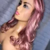READY TO SHIP Luxury 18” 150% 13x4 Lace Front Rose Gold Pink Dark Roots Wig Human Hair Swiss Glueless Sale Bleached Knots