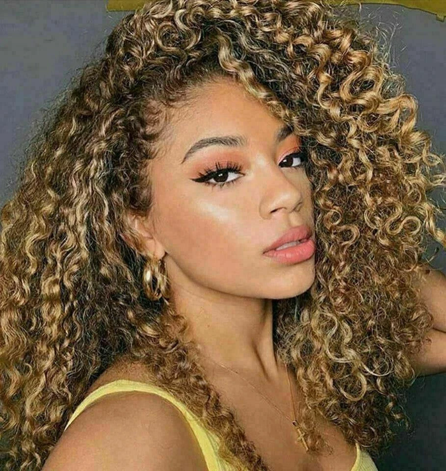Luxury Kinky Curly Honey Blonde100% Human Hair Swiss 13x4 Lace Front Glueless Wig U-Part, 360 Or Full Lace Upgrade Available - Image 2