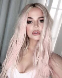 Luxury Pink Pastel Balayage On Blonde Hair Balayage 100% Human Hair Swiss 13x4 Lace Front Glueless Wig Wavy U-Part Or Full Lace Upgrade Available