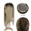Luxury Human Hair Topper Ombre Balayage13*13cm Remy Hair Piece With Clips 120% Density Crown Hair Ash Blonde Brown Mono