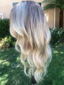 Luxury Balayage Highlight Ash Blonde 100% Human Hair Swiss 13x4 Lace Front Glueless Wig WavyU-Part, 360 Or Full Lace Upgrade Available