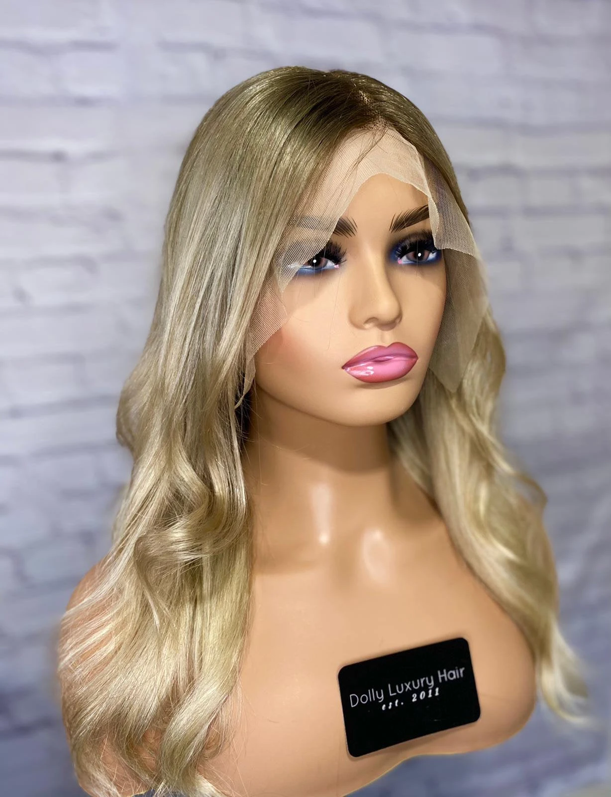 Luxury Honey Ash Blonde Ombre Balayage 100% Human Hair Swiss 13x4 Lace Front Glueless Wig Wavy U-Part, 360 Or Full Lace Upgrade Available 2021 - Image 3