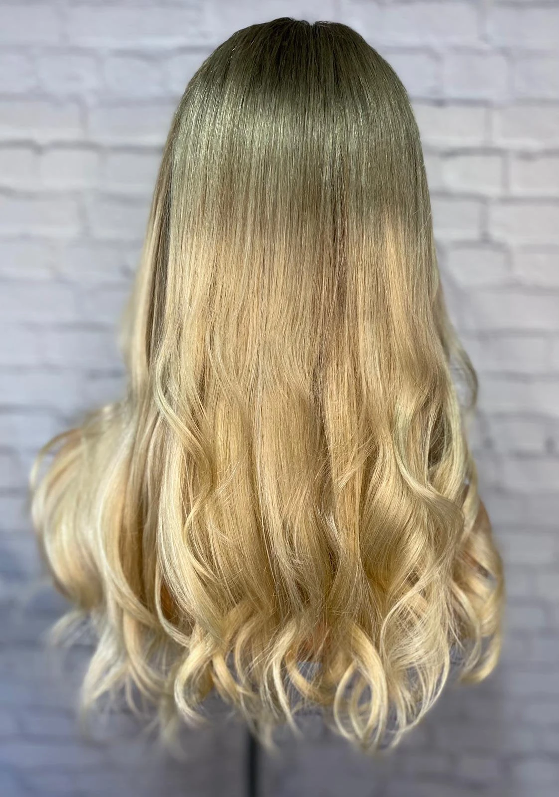 Luxury Honey Ash Blonde Ombre Balayage 100% Human Hair Swiss 13x4 Lace Front Glueless Wig Wavy U-Part, 360 Or Full Lace Upgrade Available 2021 - Image 7