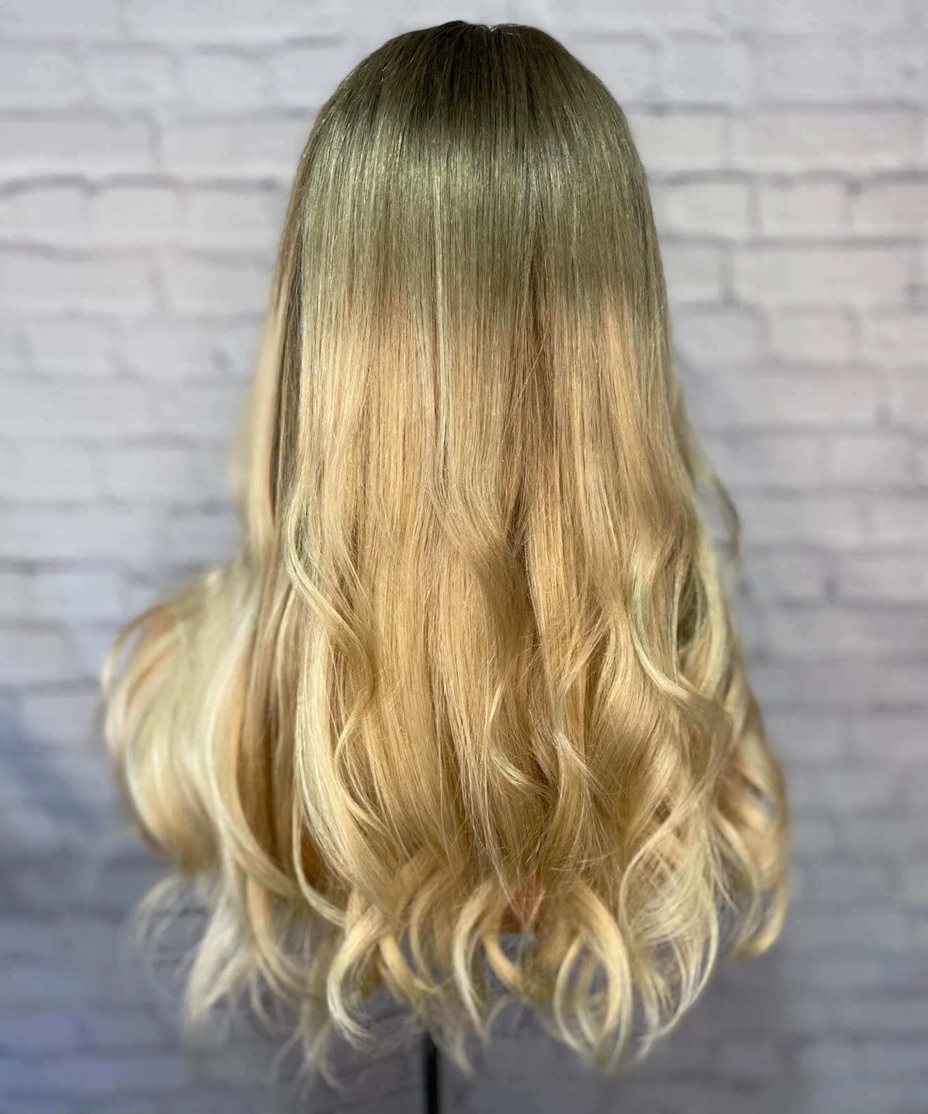 Luxury Honey Ash Blonde Ombre Balayage 100% Human Hair Swiss 13x4 Lace Front Glueless Wig Wavy U-Part, 360 Or Full Lace Upgrade Available 2021 - Image 6