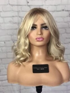 Luxury Honey Platinum Blonde Balayage Highlight 100% Human Hair Swiss 13x4 Lace Front Wig U-Part, 360 Or Full Lace Upgrade Available 2021