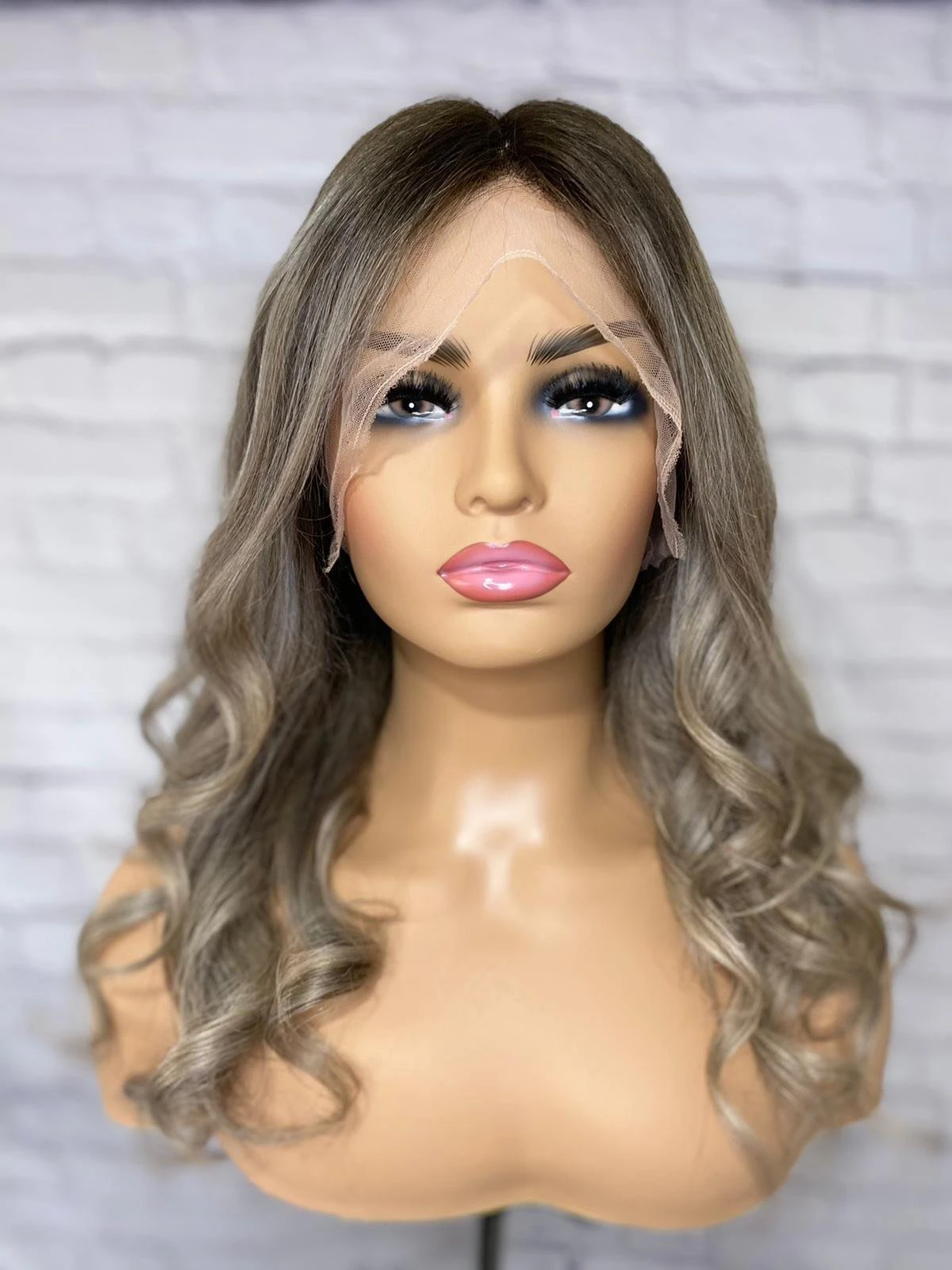 Luxury Mushroom Melted Blonde Curly Balayage 100% Human Hair Swiss 13x4 Lace Front Wig Wavy U-Part, 360 Or Full Lace Upgrade Available 2021
