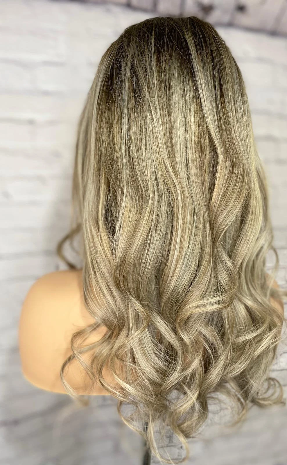 Luxury Mushroom Melted Blonde Curly Balayage 100% Human Hair Swiss 13x4 Lace Front Wig Wavy U-Part, 360 Or Full Lace Upgrade Available 2021 - Image 5