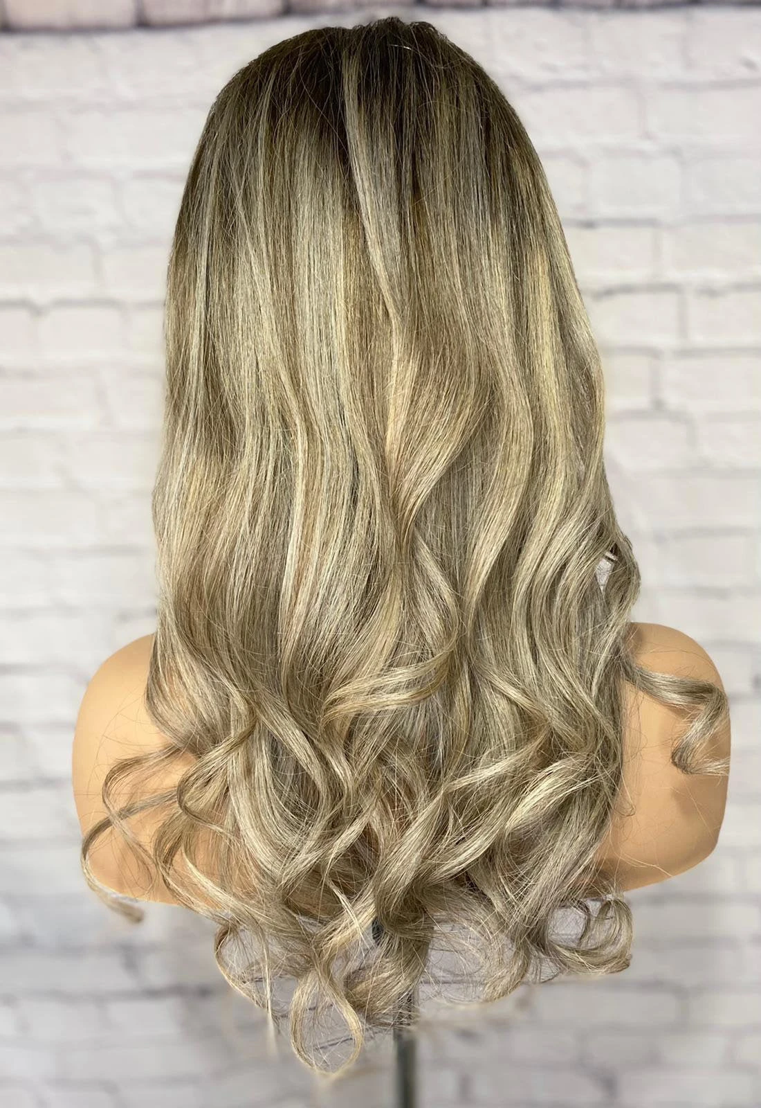 Luxury Mushroom Melted Blonde Curly Balayage 100% Human Hair Swiss 13x4 Lace Front Wig Wavy U-Part, 360 Or Full Lace Upgrade Available 2021 - Image 4