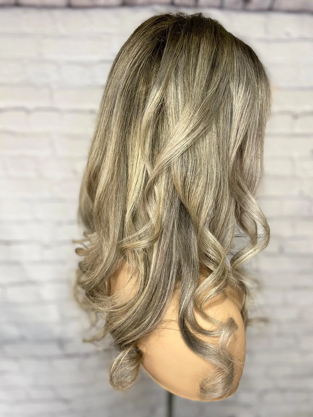 Luxury Mushroom Melted Blonde Curly Balayage 100% Human Hair Swiss 13x4 Lace Front Wig Wavy U-Part, 360 Or Full Lace Upgrade Available 2021 - Image 7
