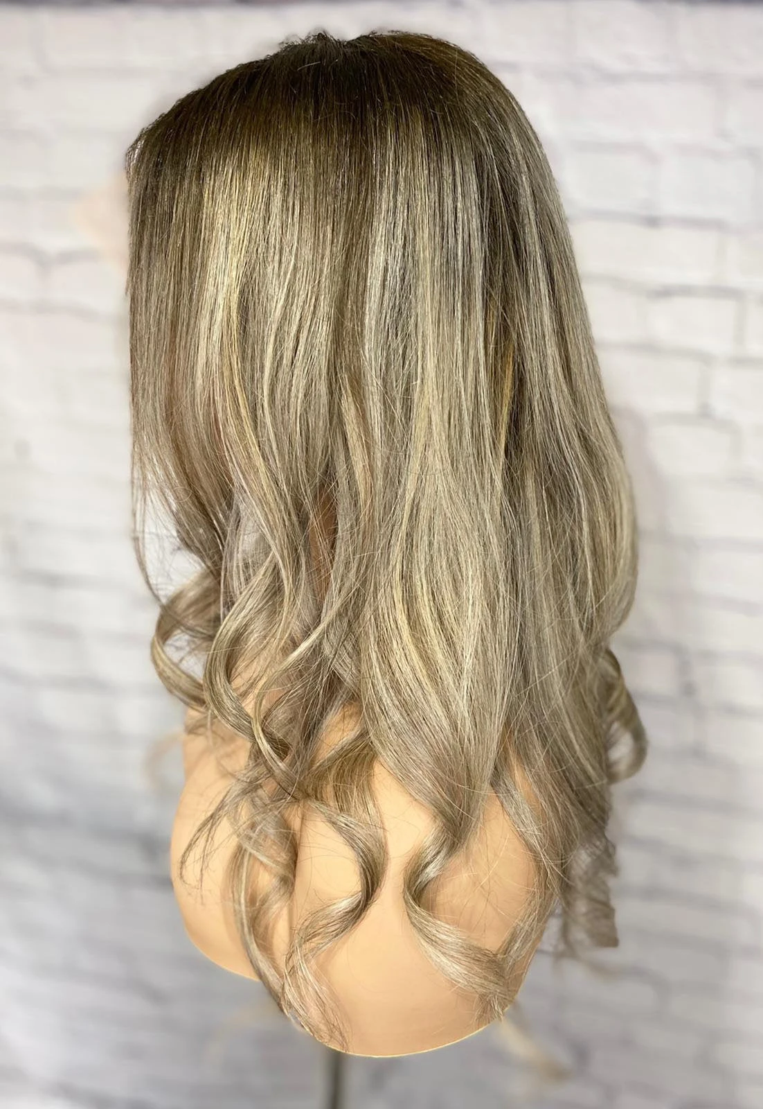 Luxury Mushroom Melted Blonde Curly Balayage 100% Human Hair Swiss 13x4 Lace Front Wig Wavy U-Part, 360 Or Full Lace Upgrade Available 2021 - Image 6