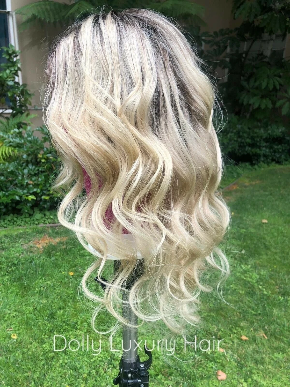 Luxury Light Blonde Balayage Highlight Brown Roots 100% Human Hair Swiss 13x4 Lace Front Glueless Wig U-Part, 360 Or Full Lace Upgrade Available