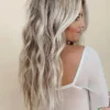 Luxury Boho Chic Sandy Blonde Balayage Shakira Platinum Blonde 100% Human Hair Swiss 13x4 Lace Front Wig Wavy Full Lace Upgrade Available